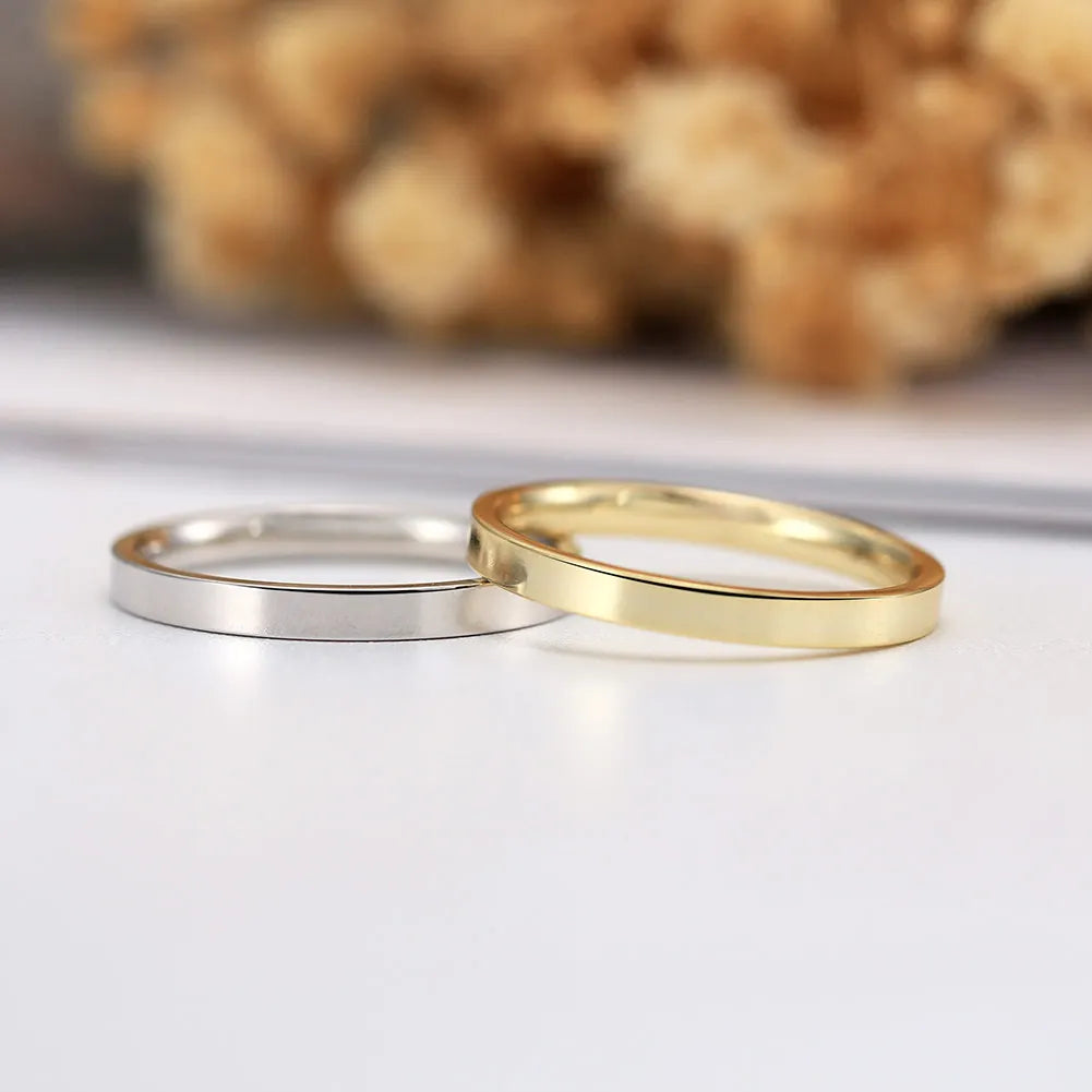 Rinntin APR33 -2 White Gold Flat Court Wedding Ring From 2mm Widths Classic Wedding 925 Silver Ring Mens & Ladies Rings