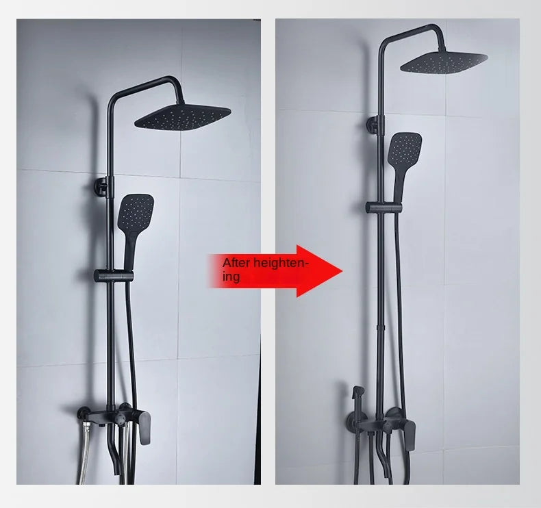 Shower Extender Gray Black Shower Extension Rod Shower Bracket 30\40\50 cm Shower Extension Rod Riser Tube Bathroom Accessories