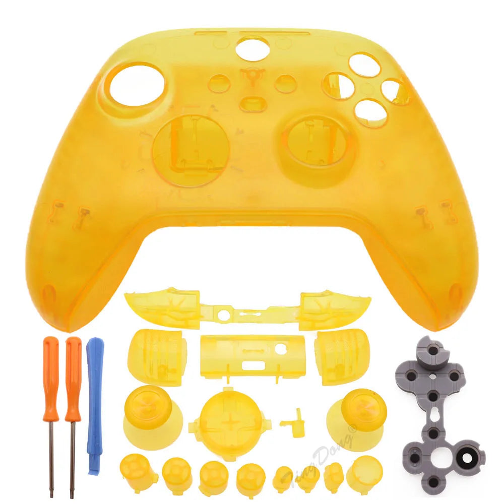 For Xbox Series X S Controller Protective Cover Shell Front After the shell Case and Full set Buttons &Tools & Conductive Rubber