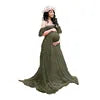 Top Sales Off Shoulder Tulle Elegant Slim Fit Gown Baby Shower Photography Maxi Maternity Dress Photoshoot DGPD-001