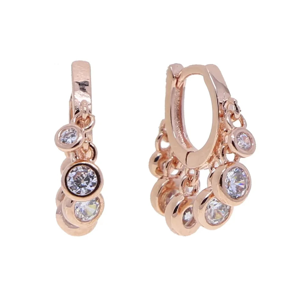 Multi Piercing Mini Hoop Rose Gold Gold Wholesale Women Jewelry 2023 New Design Round Charm Hoop Earring