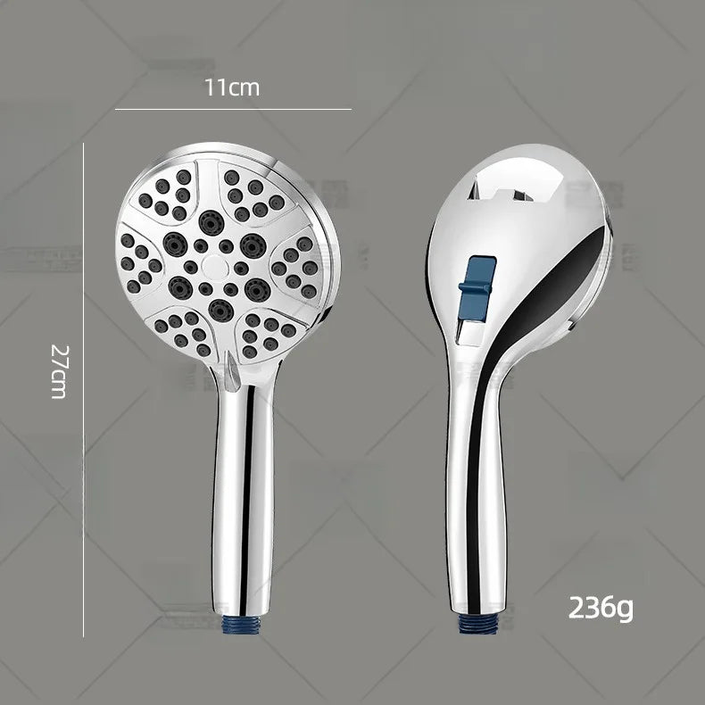 Chrome Bathroom Handheld Shower Head Spray Shower Heads 3 Functions ABS Plastic Hand Showers Bathroom Faucet Accessory Type Tap