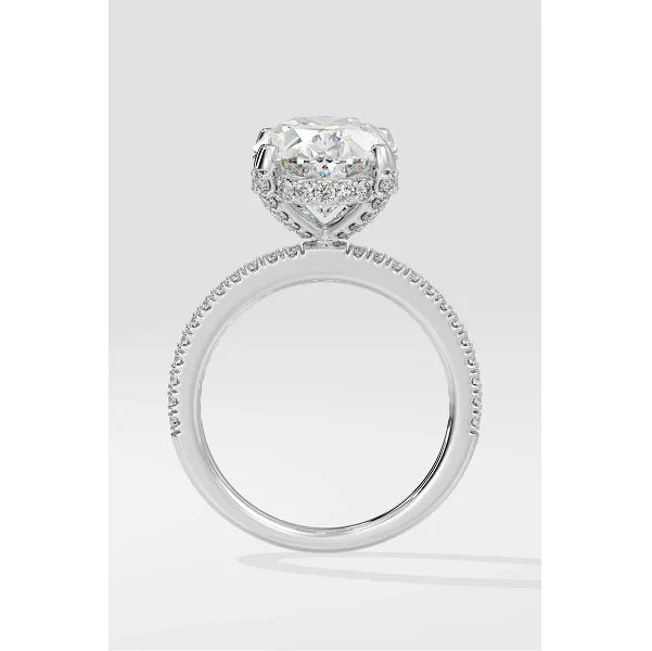 Elegant Hidden Halo Engagement Wedding Ring Sterling Silver Zircon Pave Setting Fine Jewelry Craftsmanship Timeless Beauty