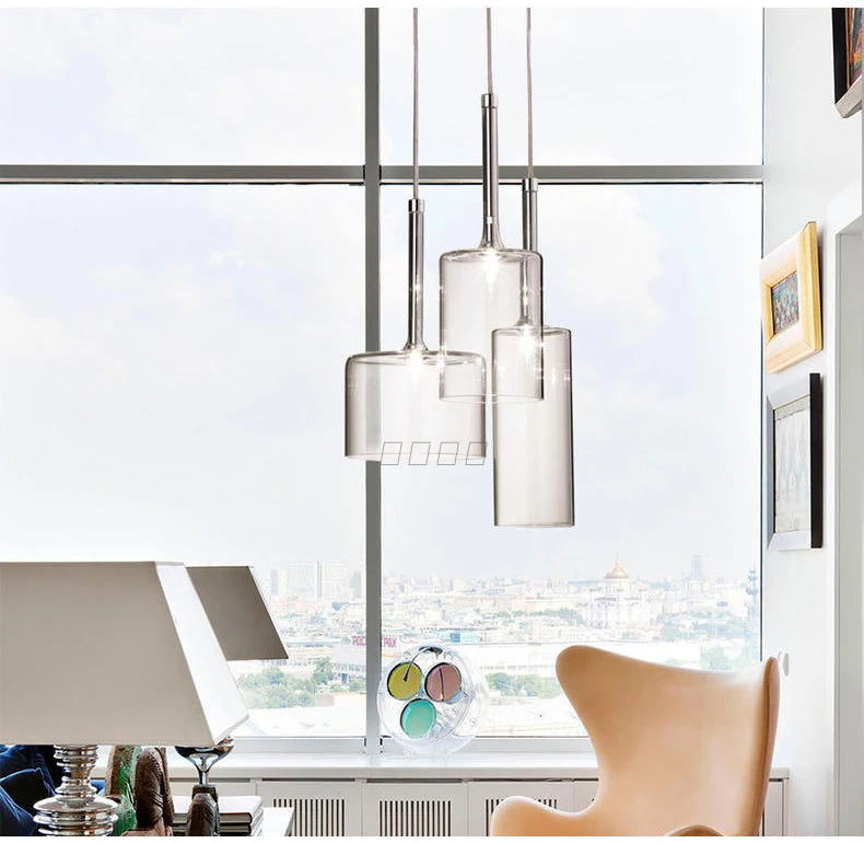 Modern Glass Pendant Lights - Minimalist Hanging Lamps for Dining Room, Bar, Bedroom & Bathroom Ceiling Lighting