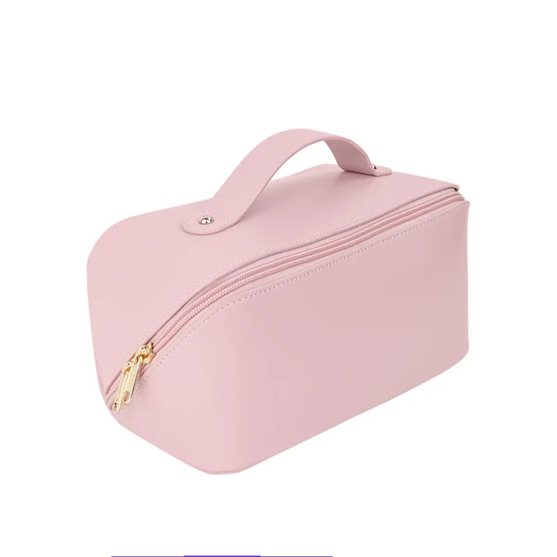 Large Capacity Vegan Leather Water-resistant Cosmetic Bag 3D Embroidery Bridal Shower Gift for Bridesmaids Fashionable Accessory