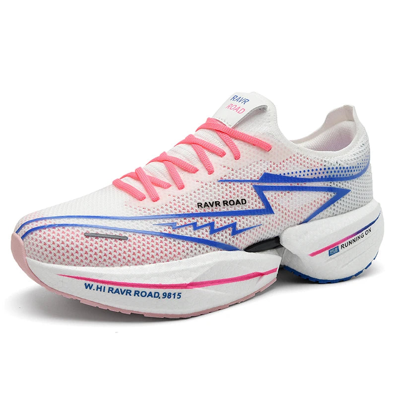 High Quality Women's Men's Trail Running Shoes Popcorn Carbon Plate Jogging Shoes Breathable Mesh Teenagers Sport Shoes