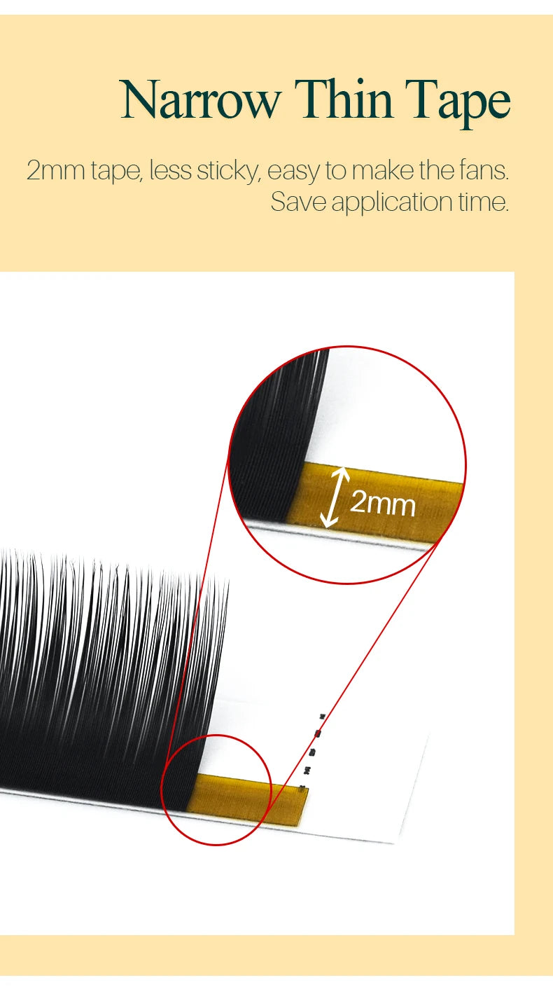 H&L SINCE 1990 20 Row Faux Lash Synthetic Mink Individual Eyelash Extension Dark Black Matte Soft Natural