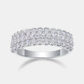 Fashion Fine Jewelry Platinum Plated Bezel Setting Moissanite Engagement Wedding Anniversary Eternity Rings S925 Sterling Silver