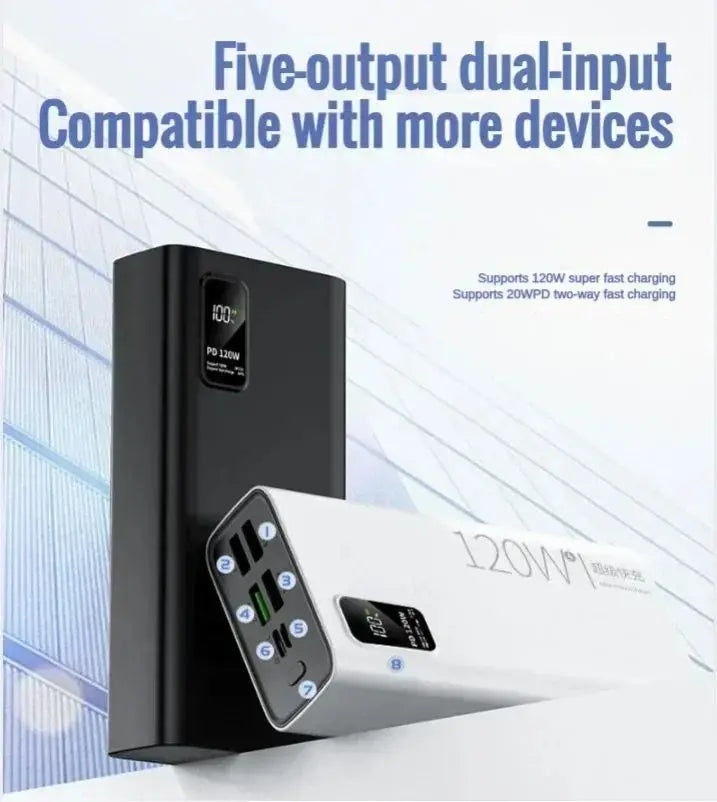 25W Super Fast Charging 30000 MAh Power Bank with 100% Sufficient Capacity for Mobile Power Supply for Various Mobile Phones