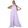 S-XL Women's Summer Sleeveless Chiffon Dress Elegant Formal Wide Truffle Back Breathable Loose Club Printed Fabric Office