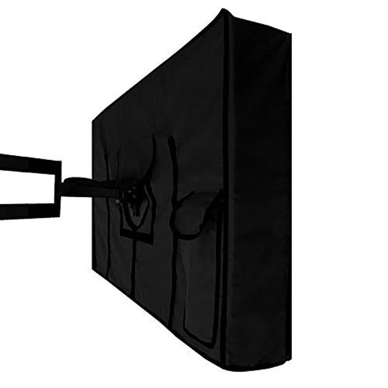 Outdoor Tv Protective Cover Weatherproof With Bottom Cover, Suitable For 30-32 Inch Tv, With Remote Control Pocket