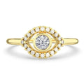 Classic Luxury 925 Sterling Silver 18K Gold Plated Bezel Set Brilliant Cut Moissanite Certified 4 Gram Rings Women Teen Girls