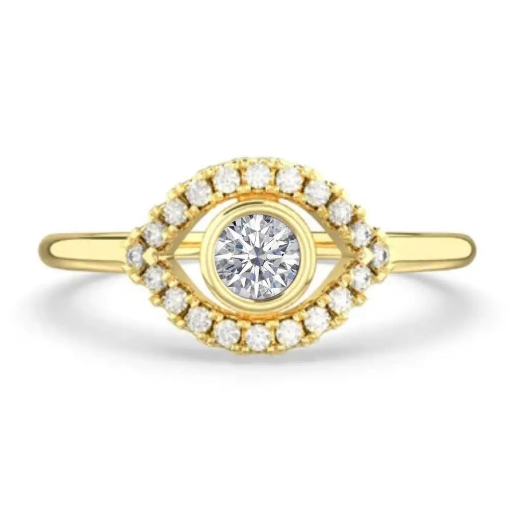 Classic Luxury 925 Sterling Silver 18K Gold Plated Bezel Set Brilliant Cut Moissanite Certified 4 Gram Rings Women Teen Girls