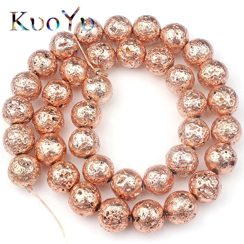 Multicolor Volcanic Rock Lava Stone Round Loose Spacer Bead For Jewelry Making Natural Stone Beads Diy Men Charm Bracelet 4-12mm