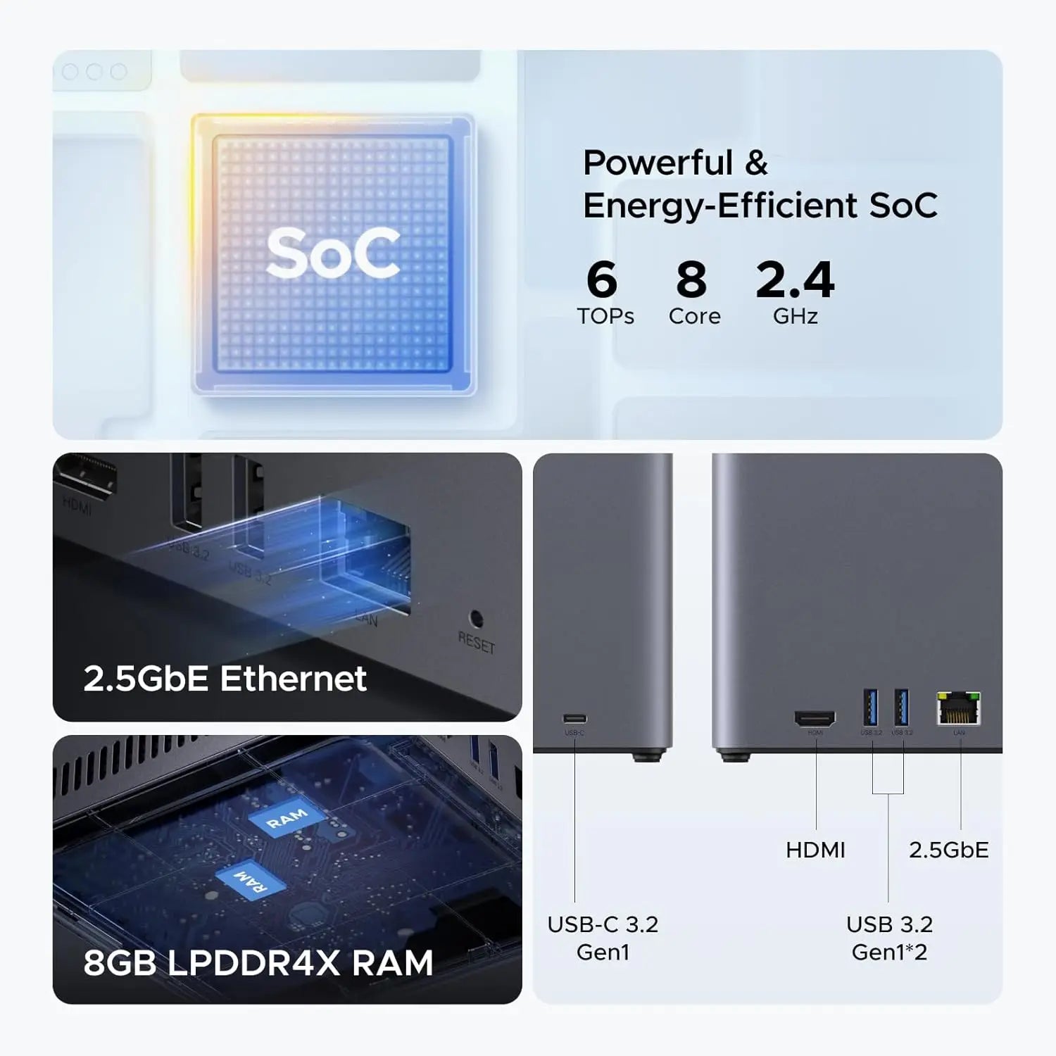 UGREEN NASync DH4300 Plus 4-Bay Desktop NAS Remote Access, AI Photo Album, Beginner Friendly System Network Attached Storage