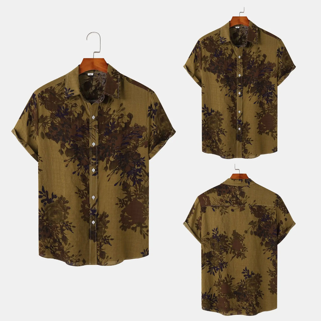 2025 Wholesale Men's Hawaiian Shirt - Summer Short Sleeve Casual (Trendy Floral Printed Shirt, Beach Shirt for Men)
