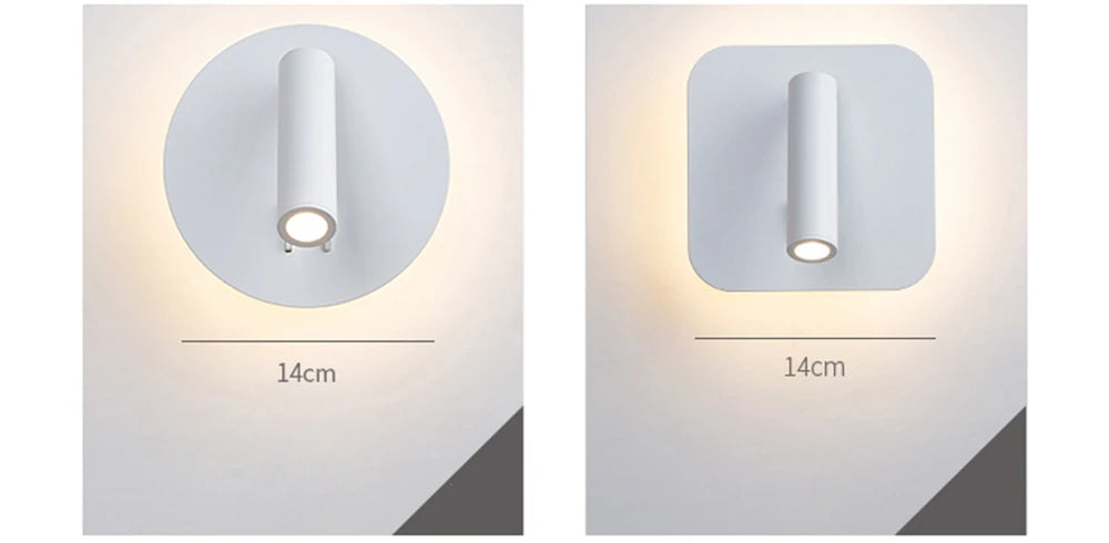 Bedroom Beside Wall Lamp LED Wall Light With Switch Reading Light Adjustable Lighting Angle Iron+Aluminum+ Acrylic AC90-260V