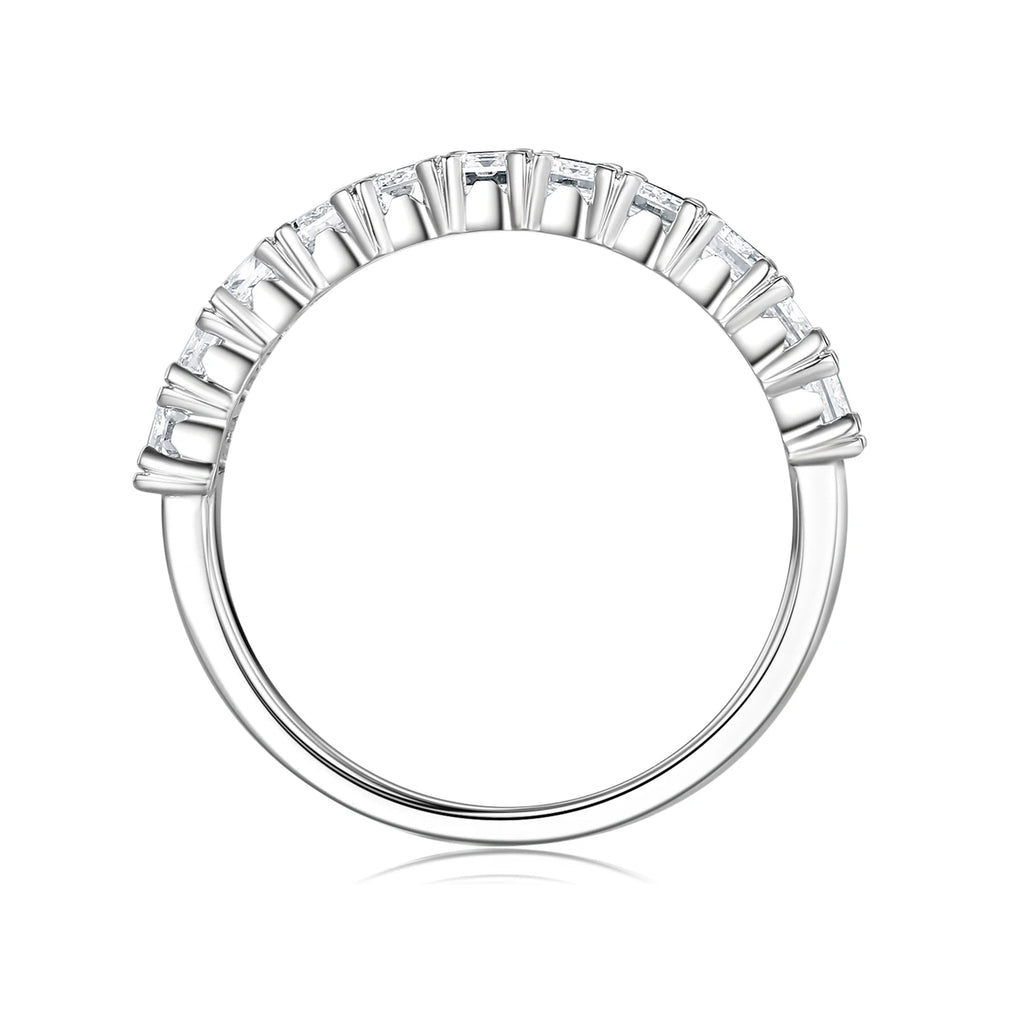 ZHUANGYEE Synthetic Lab Grown Diamonds Emerald Color DEF Wedding Bands Iced Out Engagement Rings Pure 14K White Gold Rings