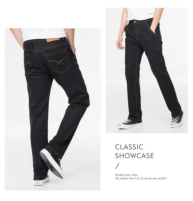 42 44 46 48 large size men's loose denim jeans autumn and winter brand clothing high quality anti-theft zipper pocket jeans