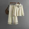 Boutique Wholesale 2026 Summer New Style Lapel Fashionable Casual High Waist Slimming Knitted Women's Sets