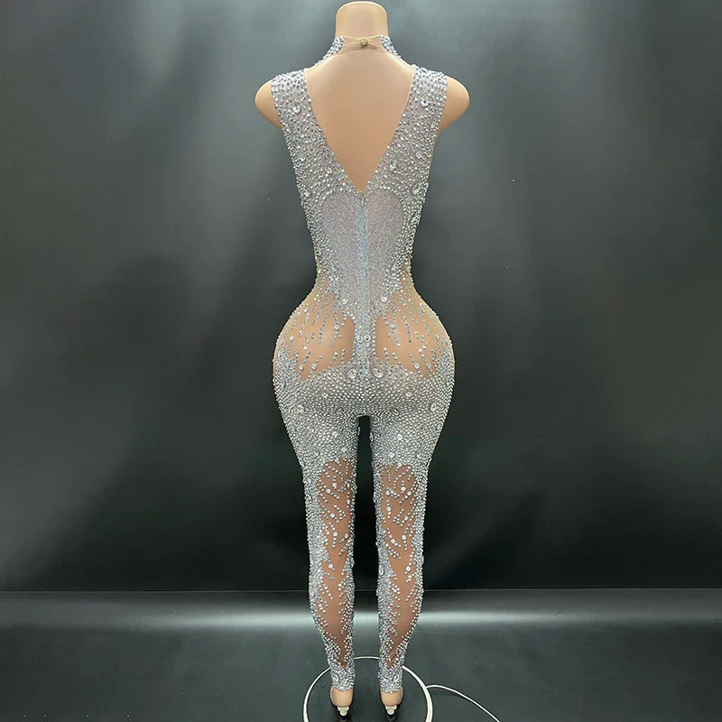 Novance Y2875-B Hot Selling Products 2024 Fashion Wholesale Rhinestone Evening Jumpsuit Luxury Summer Rompers for Women