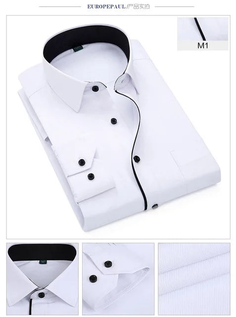 Brand New Men Shirt Male Dress Shirts Striped Men's Casual Long Sleeve Business Formal Plaid Shirt camisa social
