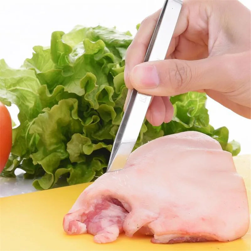 1 PC Stainless Steel Fish Bone Tweezers Pincer Clip Puller Remover Tongs Fish Bone Plucking Clamp Kitchen Gadgets Tools
