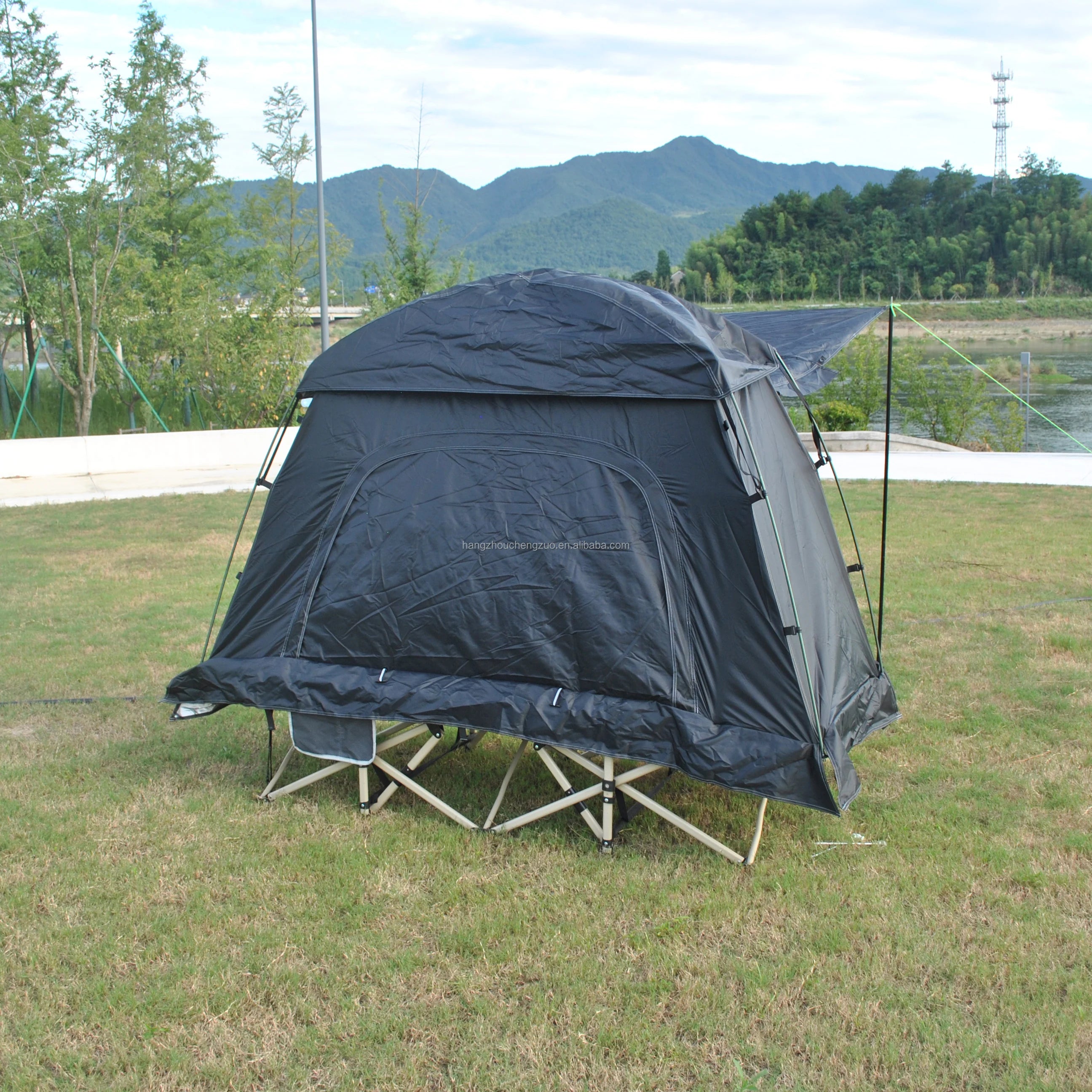 Cot Tent,Camping Tent,Backpacking Tent,3 Way Tent,Solo Tent,1 Person,Quick Setup,CZ-336 Camping tent build on cot or use alone