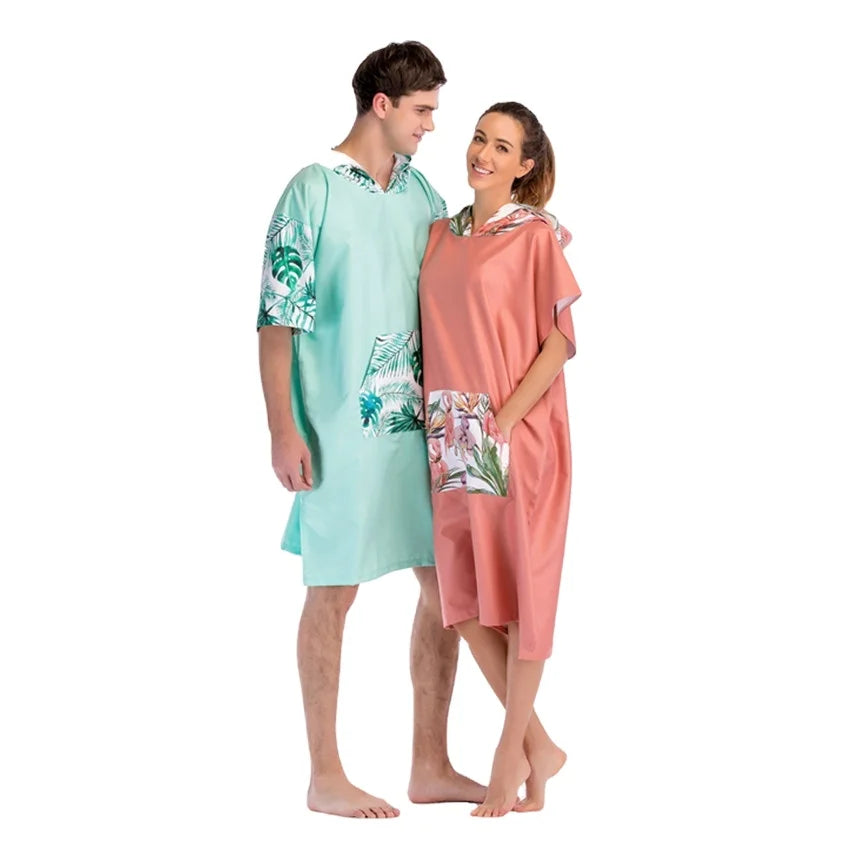 Wholesale Custom Digital Printed Surf and Swim Hooded Poncho Beach Towel