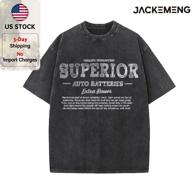 Oversized Vintage Retro Retro Text Streetwear Print T Shirt USA Stock Wholesale Y2K Casual Tee