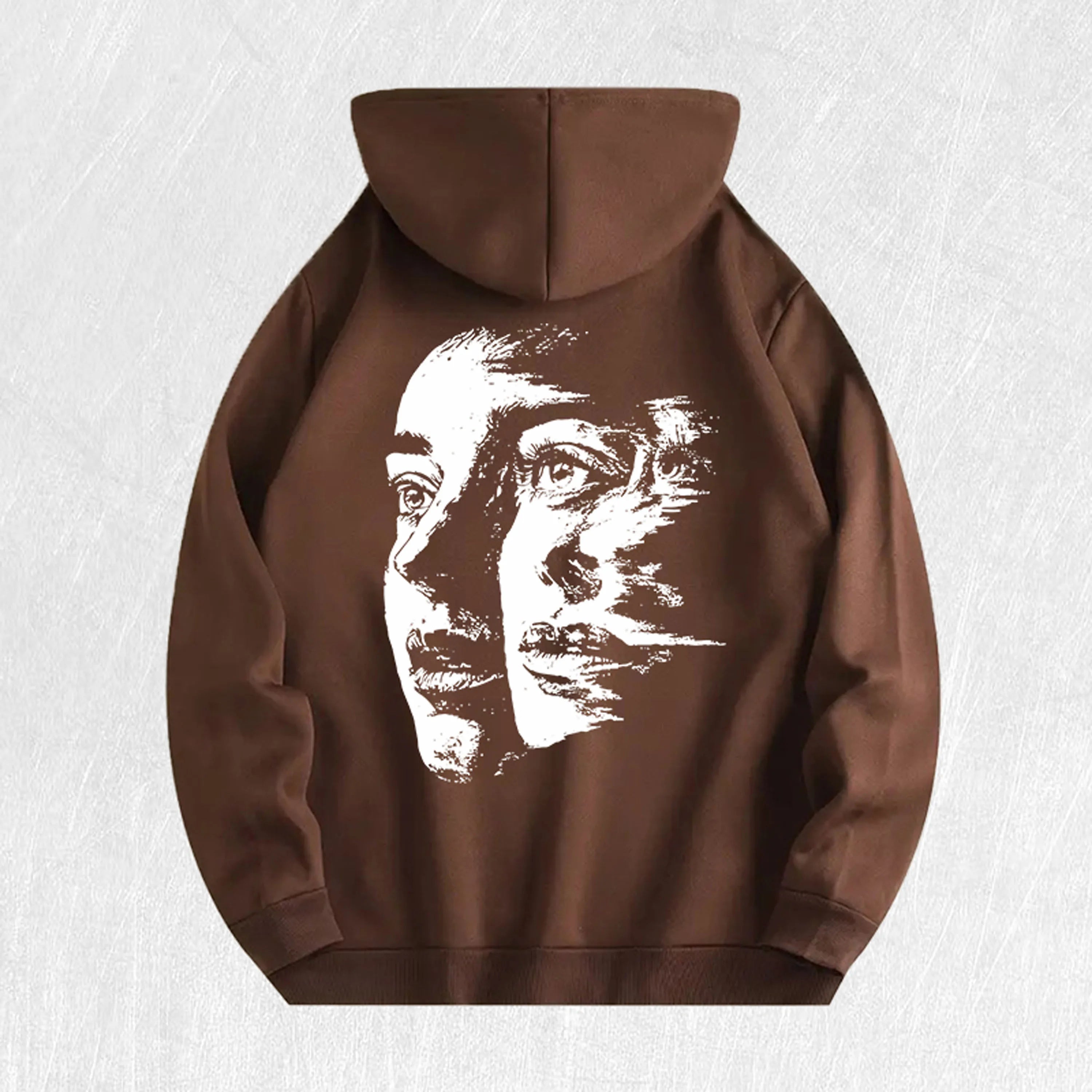 Abstract Face Graphic Hoodie 100% Cotton US Warehouse 6 Colors