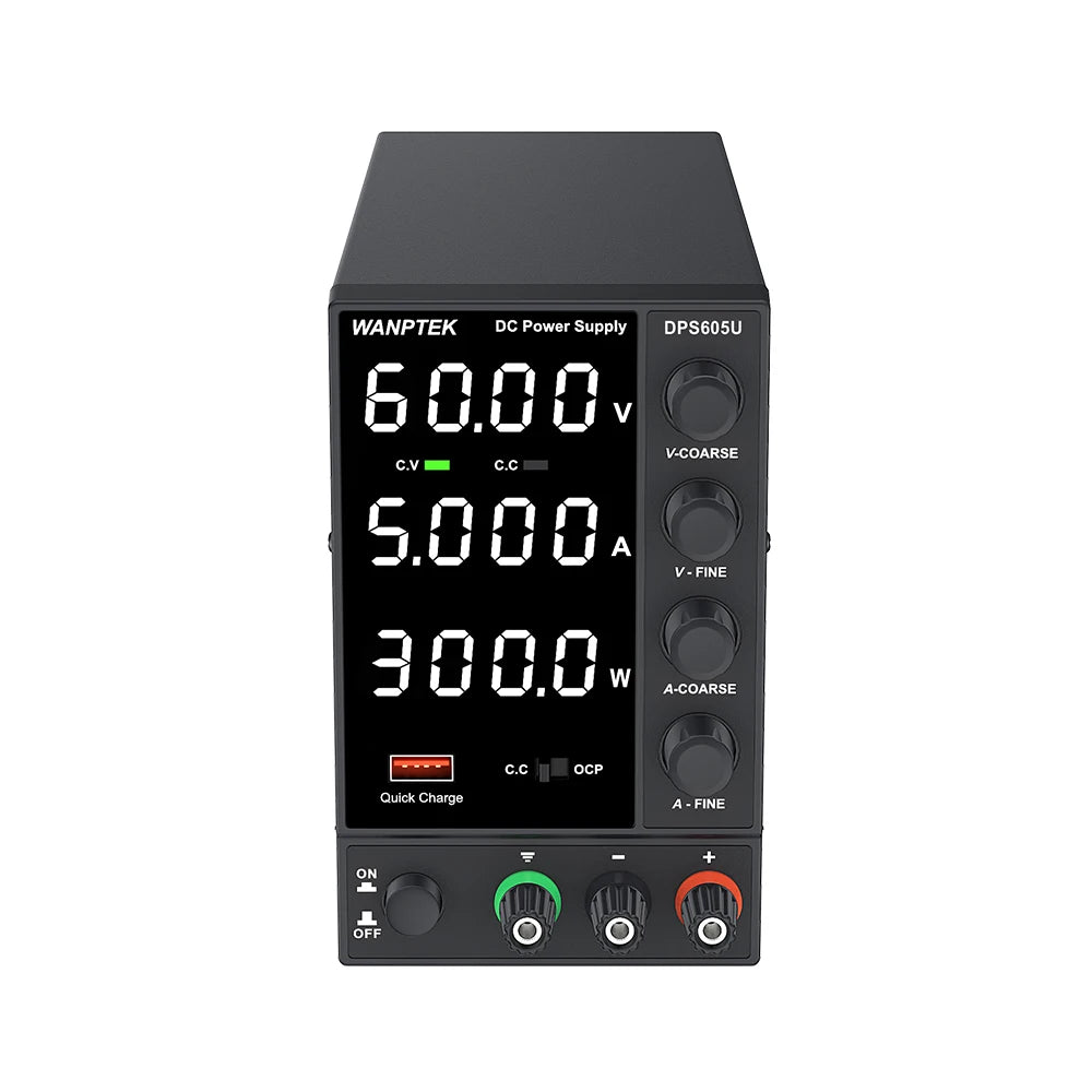 WANPTEK 60V 5A BENCH DC ADJUSTABLE POWER SUPPLY, DC POWER, REPAIR, LAB, DESIGN, SCHOOLS, TEST, ELECTROPLATE, CHARGE, DPS605U