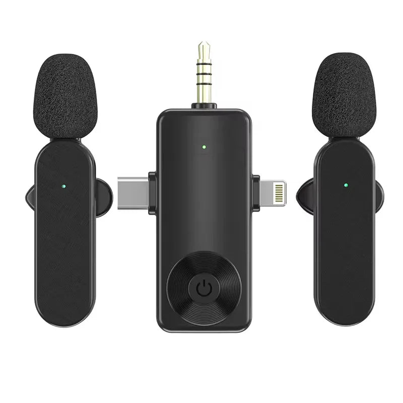2025 Mini Wireless Lavalier Microphone 3-in-1 Interface for Live Recording on IOS Android Mobile Phones Cameras Type C Connector