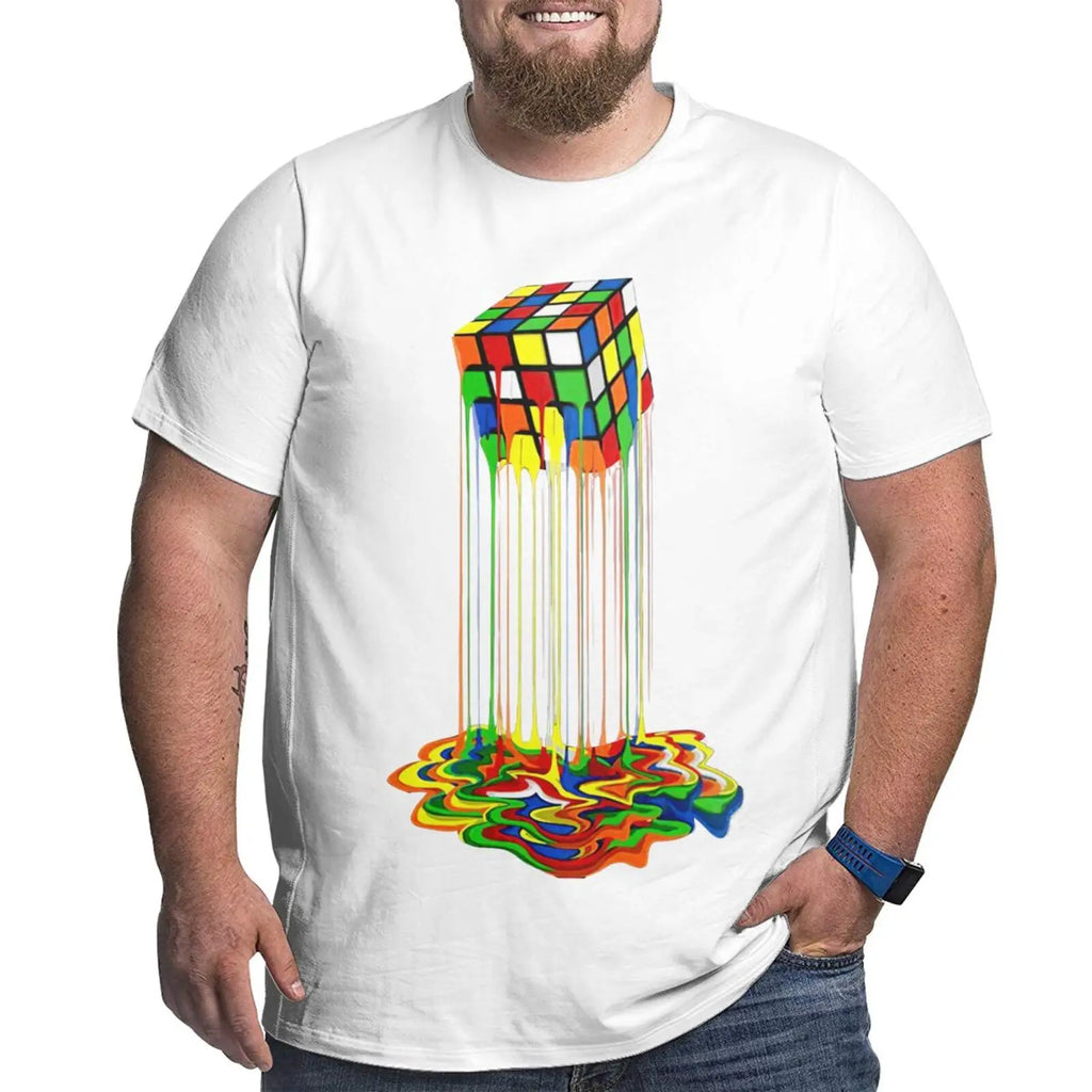Unique Design Graphic Men T Shirts Plus Size Oversized Cotton T-shirts for Big Man Black Summer Short Sleeves Clothes Tops