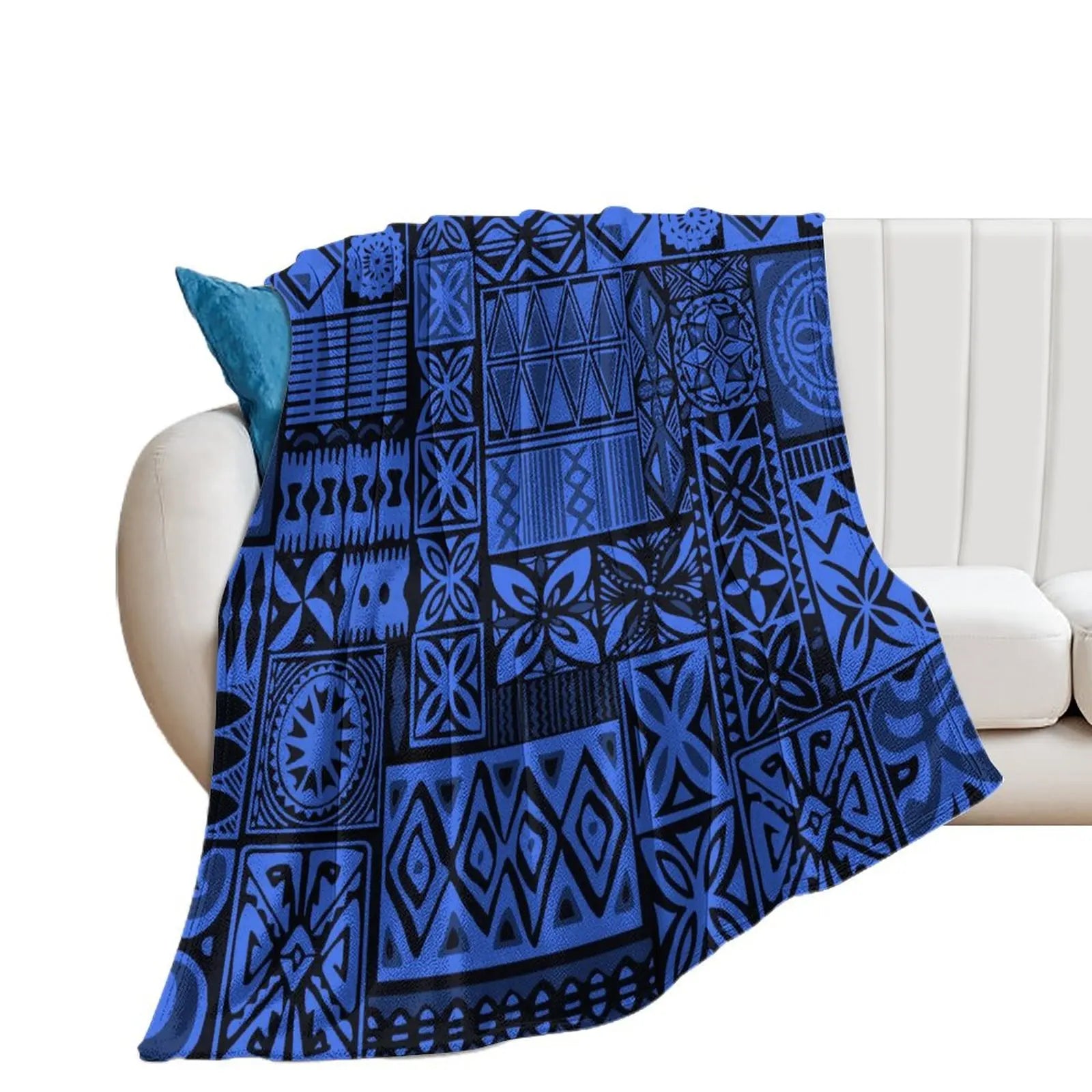1MOQ Custom Print Sublimation Blankets Fiji Samoa Polynesian Tribal Winter Fleece Blanket Micro Plush Family Blanket for Kids