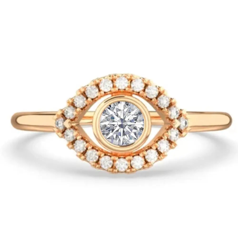 Classic Luxury 925 Sterling Silver 18K Gold Plated Bezel Set Brilliant Cut Moissanite Certified 4 Gram Rings Women Teen Girls