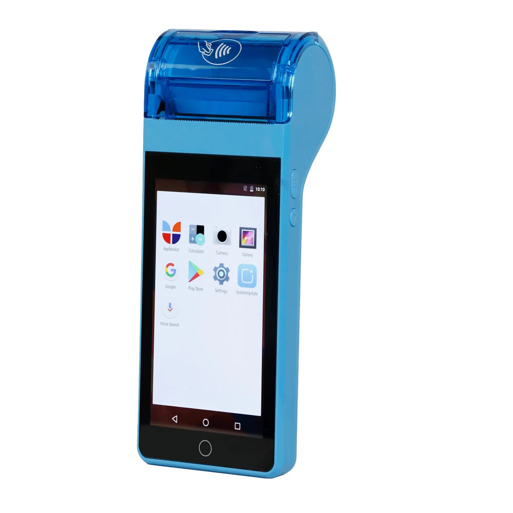 Smart Handheld POS Terminal with WiFi Bluetooth GSM/4G Receipt Printer - Order Reception Invoice Printing Application Compatible