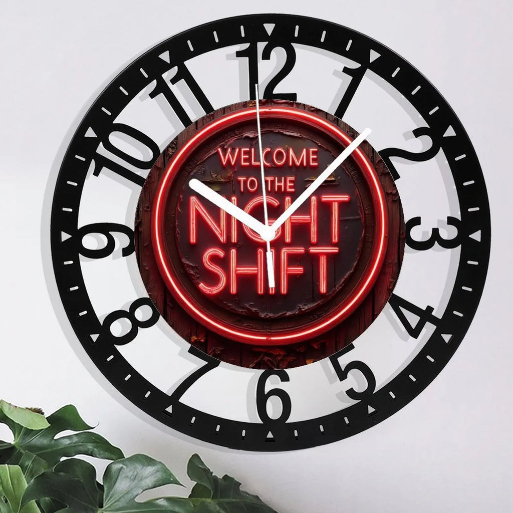 25cm Circular Iron Wall Clock with a Planet with Rings