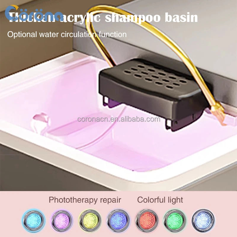 Electric Hair Salon Furniture Lay Down Modern Shampoo Bed Head Spa With Water Tank