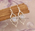 2025 Hot Selling Natural Rainbow Moonstone Oval Shaped 925 Sterling Silver Hoops Earrings At Factory Price