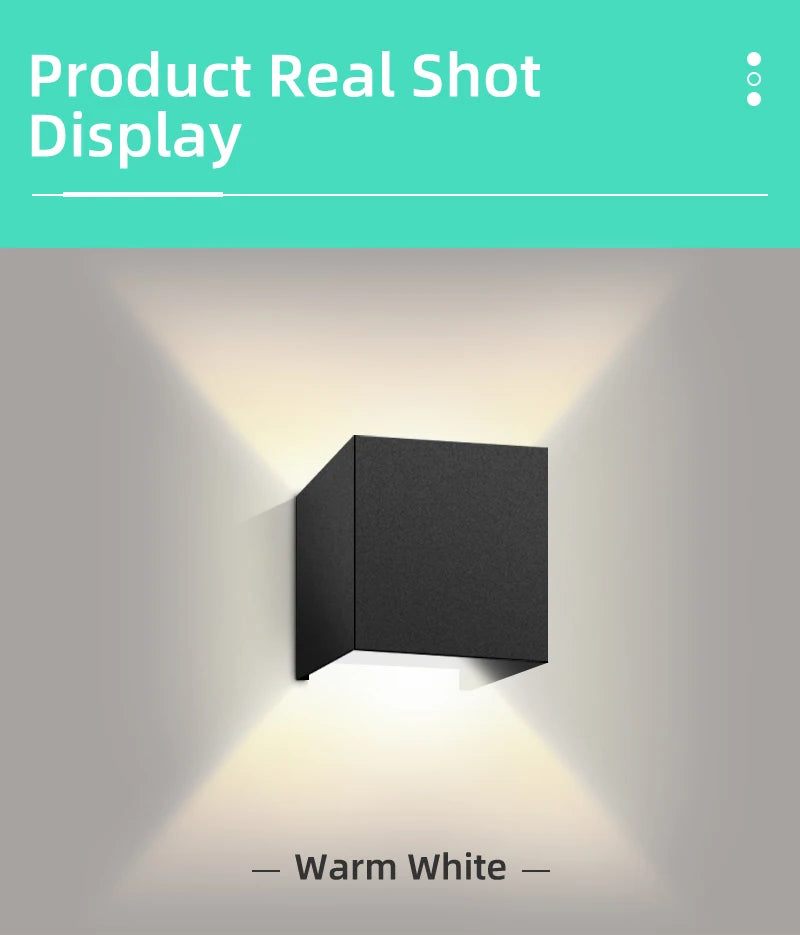 LED Wall Lamps Interior Wall Light IP65 Waterproof Aluminum Indoor Outdoor Lighting Wall Lamp Outside Wall Lights Living Room