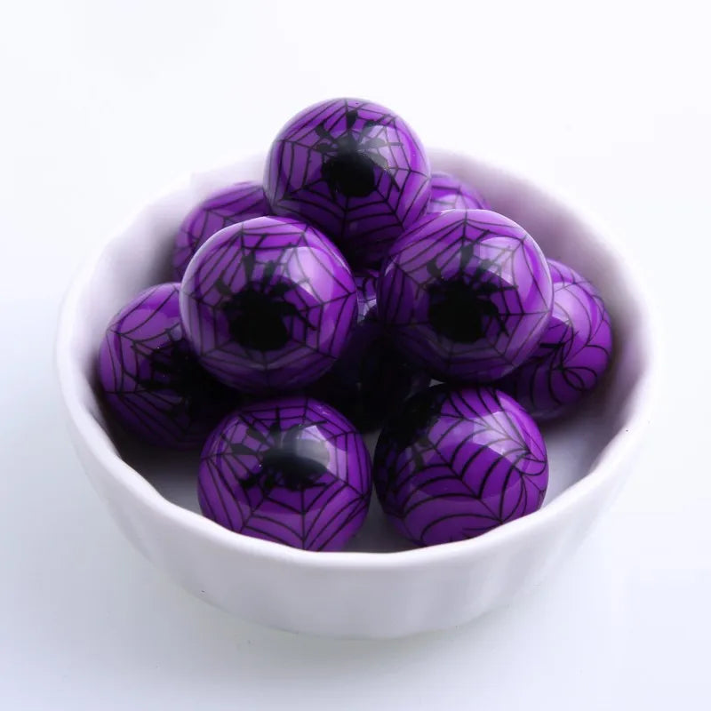 New Gumball Halloween Fashion Chunky Solid Print ArachnidBeads for Jewelry Necklace Making 20mm  Acrylic Beads
