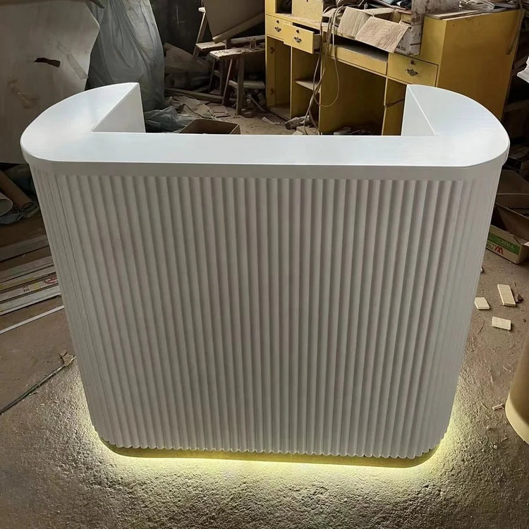 Kisen Beauty Salon Shop Hotel Office Pretty Small Place Cash Counter Boutique Front Desk Reception Table with LED Light