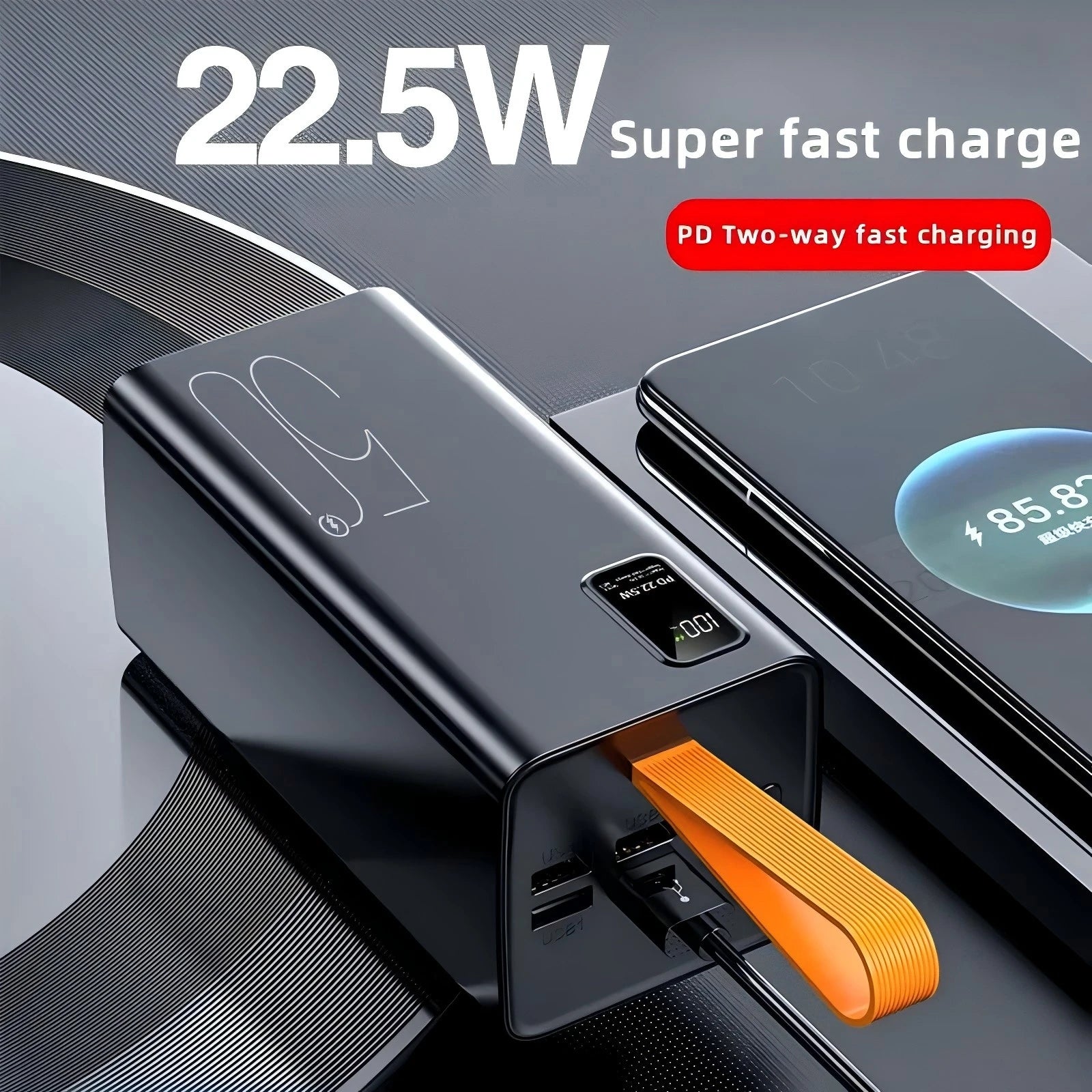 50000mah 5 Port Output Portable Power Station Digital Display USB Type-C PD 22.5W 60000mAh Large Capacity Power Banks