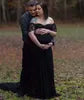 Top Sales Off Shoulder Tulle Elegant Slim Fit Gown Baby Shower Photography Maxi Maternity Dress Photoshoot DGPD-001