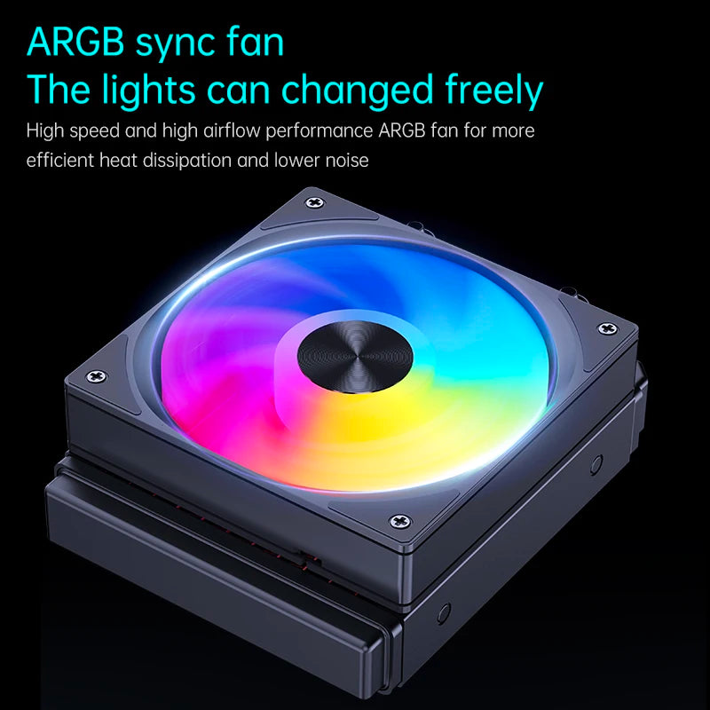 SNOWMAN 120mm RGB ARGB CPU Liquid Cooler AIO Water Cooling Kit High-Efficiency Radiator Ultra-Quiet Fans Heatsink for Laptop 12V