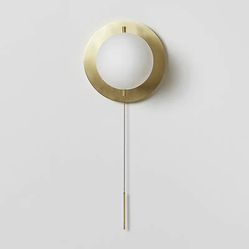 Wall Lamp With Switch Nordic ball wall lamp luxury TV postmodern minimalist glass creative hotel aisle corridor gold wall lamp