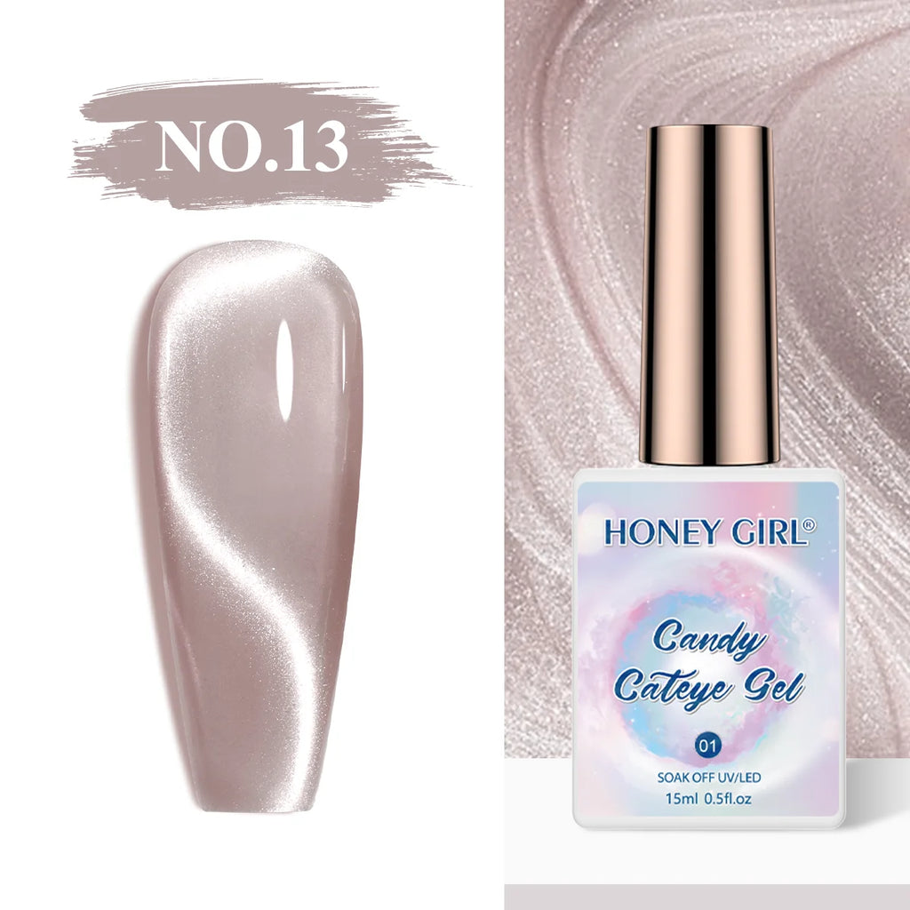 HONEY GIRL Moon Light Magnetic CatEye 24 Colors Jelly Gel Polish Set Wholesale 9d Crystal Uv Gel Nail Polish Cat Eye Gel Polish