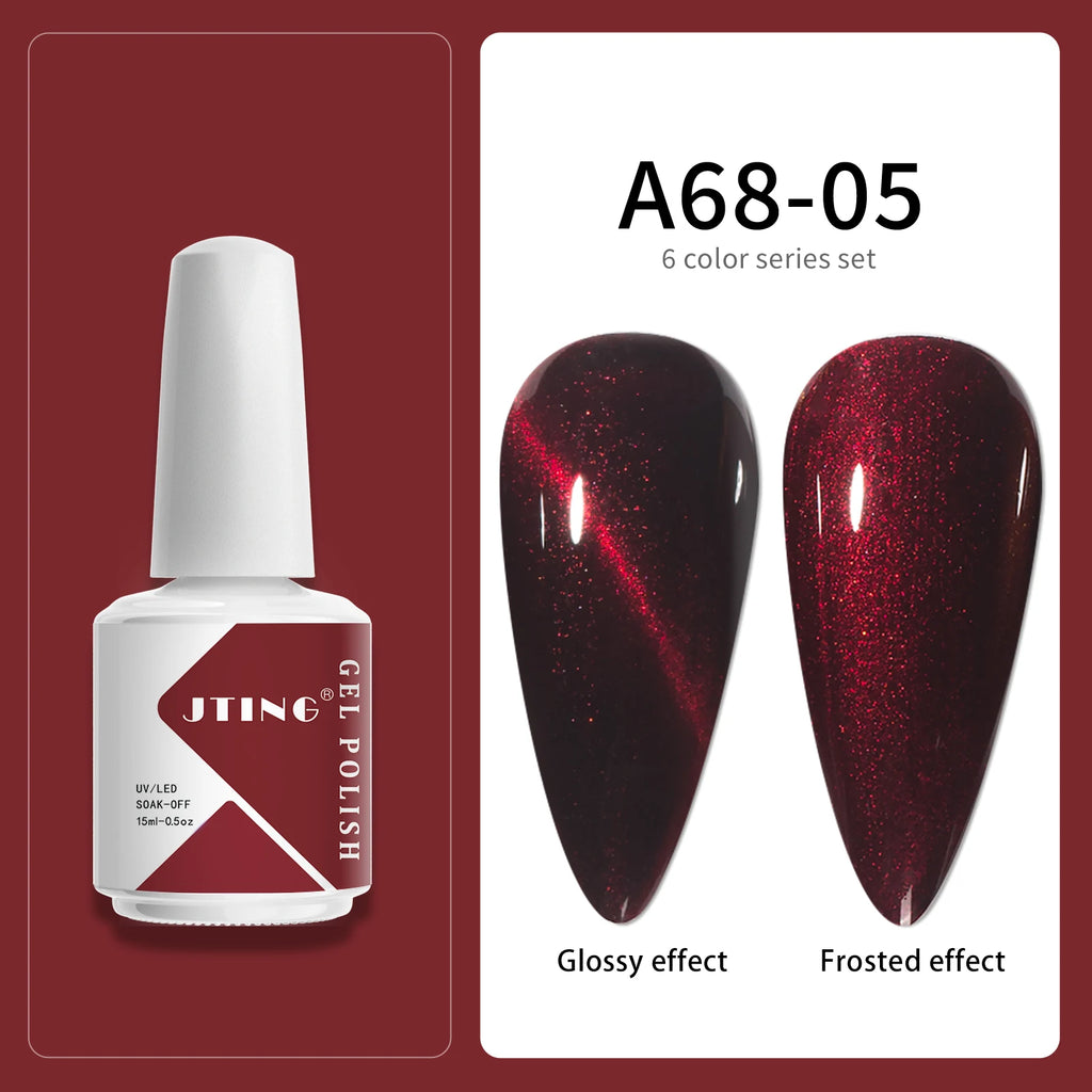 JTING Wholesale Supply Natural Vegan Nail Gel Polish Oem 6colors Soak off Uv Gel Nail Polish Custom Private Label Gel Polish