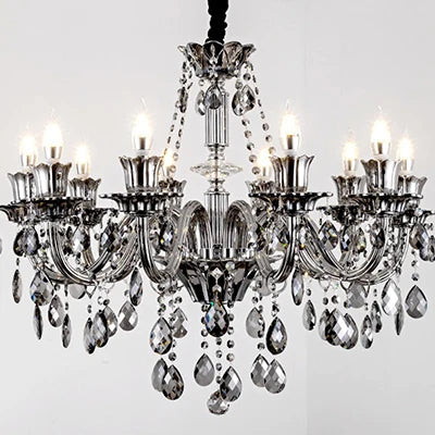 Modern Candle Crystal Lamp Living Room Large Crystal Chandelier Lighting Modern Atmosphere Restaurant Bedroom Hanging Lamps